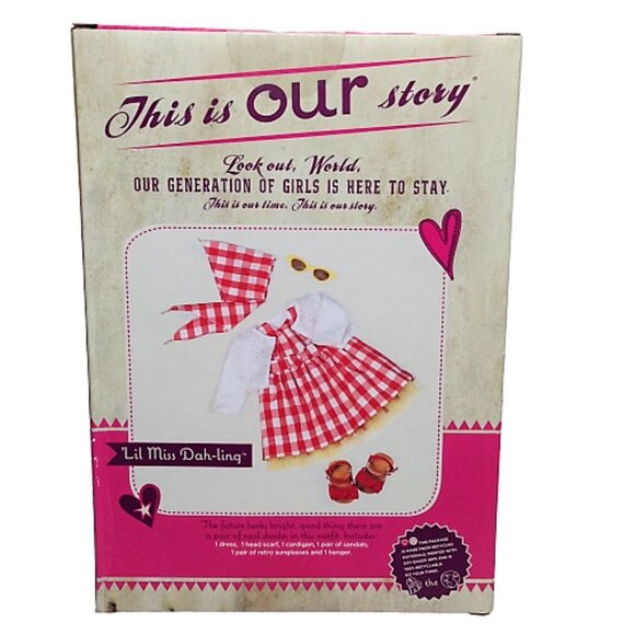 Our Generation Retro 18" Doll Clothes Lil Miss Dahling Deluxe Outfit Red Dress - Picture 5 of 7